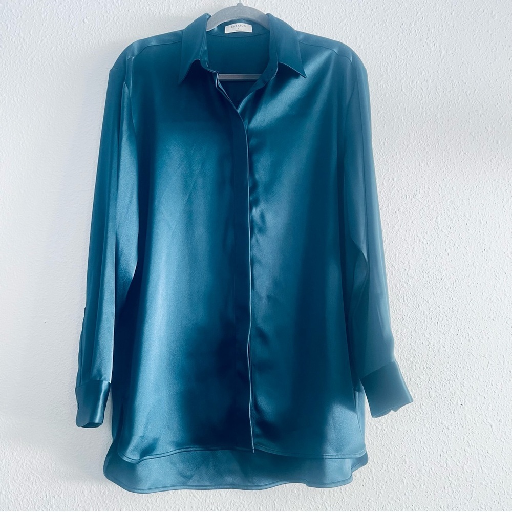Aritzia Babaton Sable Herbage Green Shirt Size S - Picture 5 of 13
